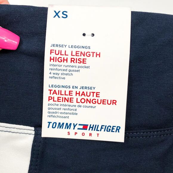 TOMMY HILFIGER Womens Performance Leggings XS Navy Blue Jersey High Rise NWT - Picture 14 of 14